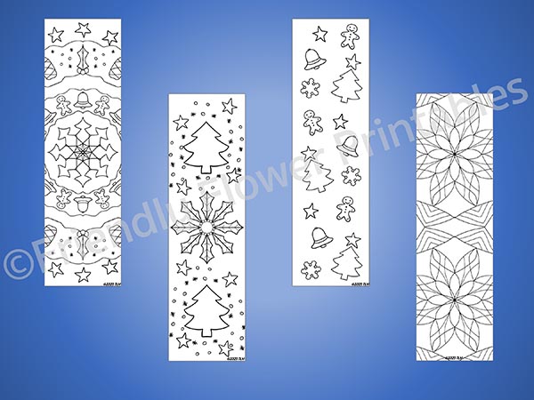 4 Hand Drawn Winter Bookmarks to Color - Image 3