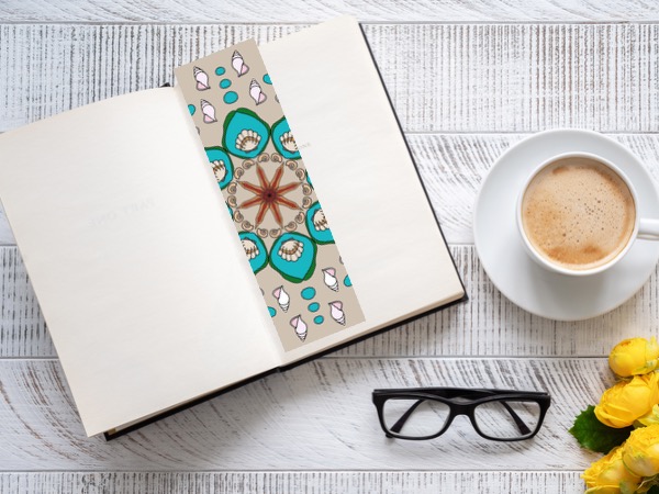 4 Hand Drawn Seashell Mandala Bookmarks to Color - Image 4