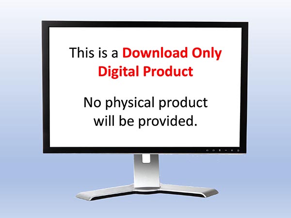 This is a Download Only Digital Product. No Physical Product will be shipped.